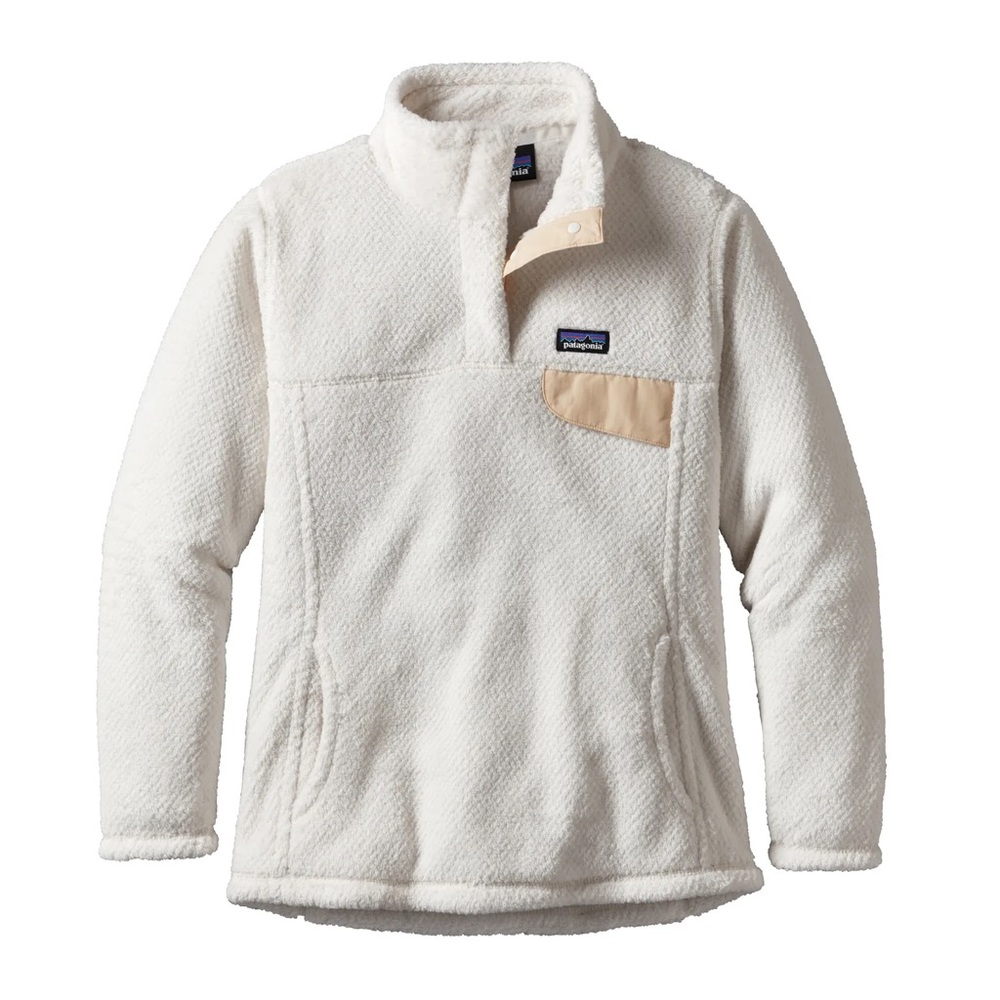 Patagonia White Fleece Pullover- retool style